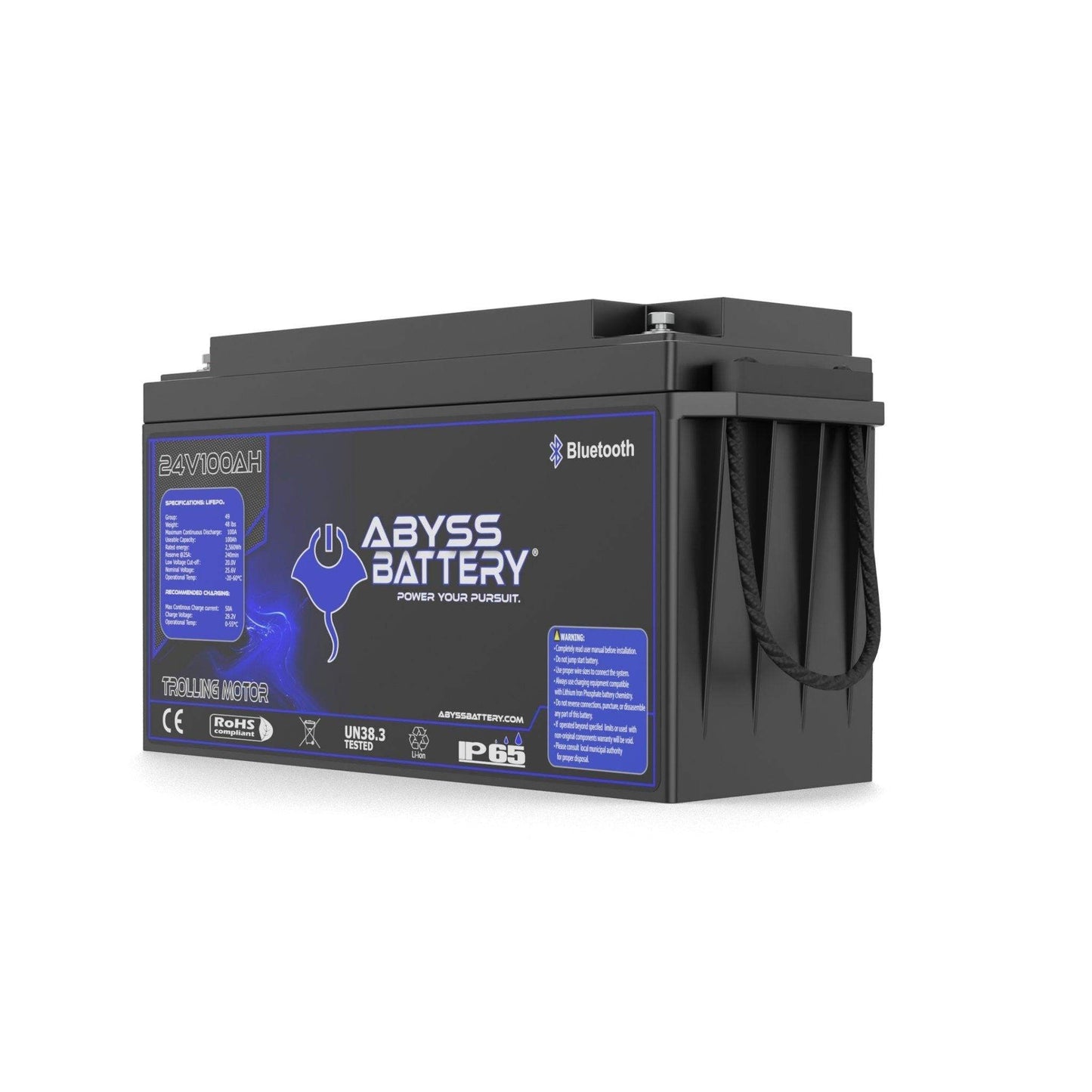Abyss Battery 24V 100Ah Lithium Trolling Motor Battery - AB-24V-100-BT