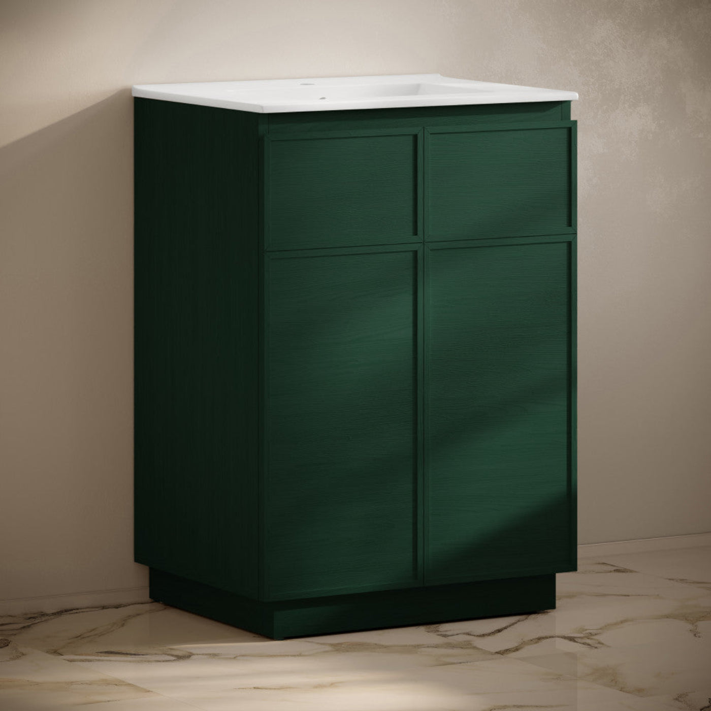 Swiss Madison St. Tropez 24" Freestanding Bathroom Vanity in Green Oak with Sink Top - SM-BV0801GA