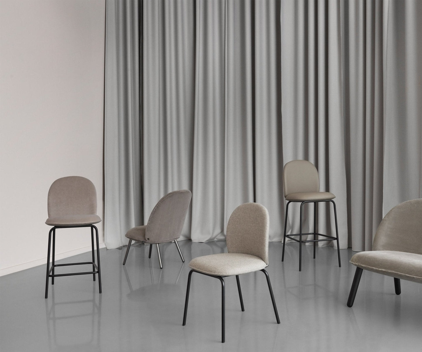 Normann Copenhagen Ace Chair - Black Steel Legs - Set of 2 - 707287 (qt 2)