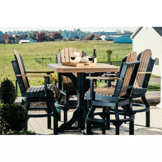 LuxCraft Bar Height Poly Adirondack Swivel Chair - PASCBBK