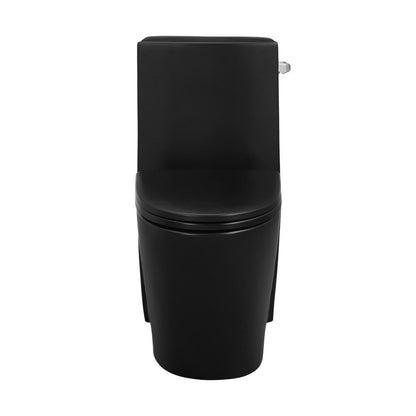 Swiss Madison St. Tropez One-Piece 10" Rough-in 1.28 GPF Right-Hand Vortex Flush Elongated Toilet in Matte Black - SM-1T0809MB