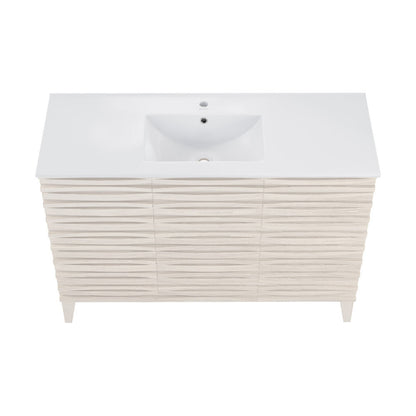 Swiss Madison Cascade 48" Freestanding Bathroom Vanity in White Oak with Sink Top - SM-BV8634WO