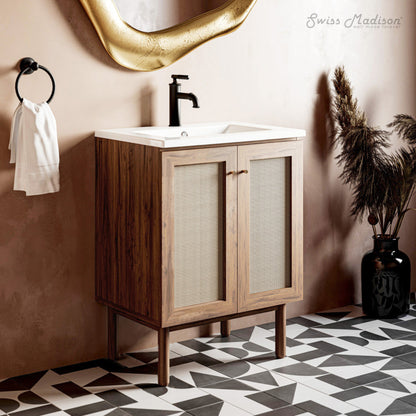 Swiss Madison Classe 30" Freestanding Bathroom Vanity in Golden Oak with Sink Top - SM-BV664