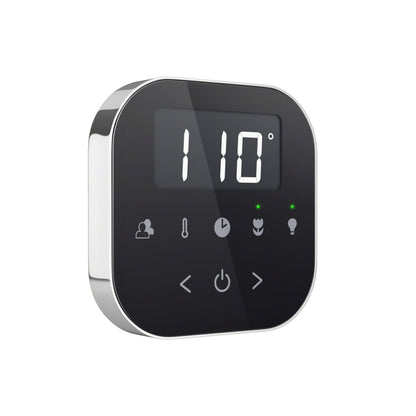 Mr. Steam AirTempo Steam Shower Control in Black with Polished Chrome - AIRTBK-PC