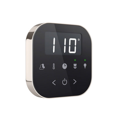 Mr. Steam AirTempo Steam Shower Control in Black with Polished Nickel - AIRTBK-PN