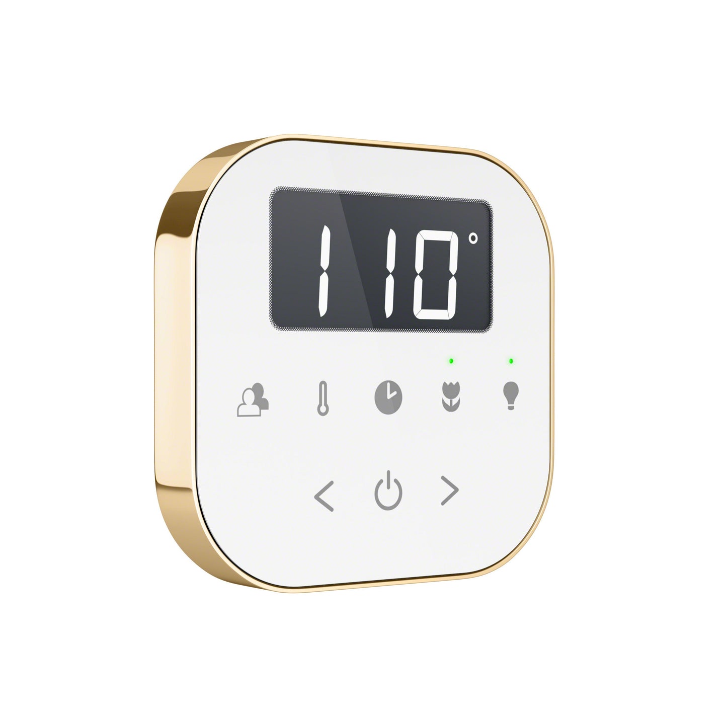 Mr. Steam AirTempo Steam Shower Control in White with Polished Brass - AIRTWH-PB