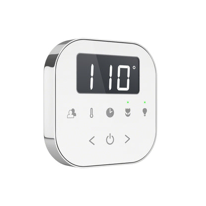 Mr. Steam AirTempo Steam Shower Control in White with Polished Chrome - AIRTWH-PC