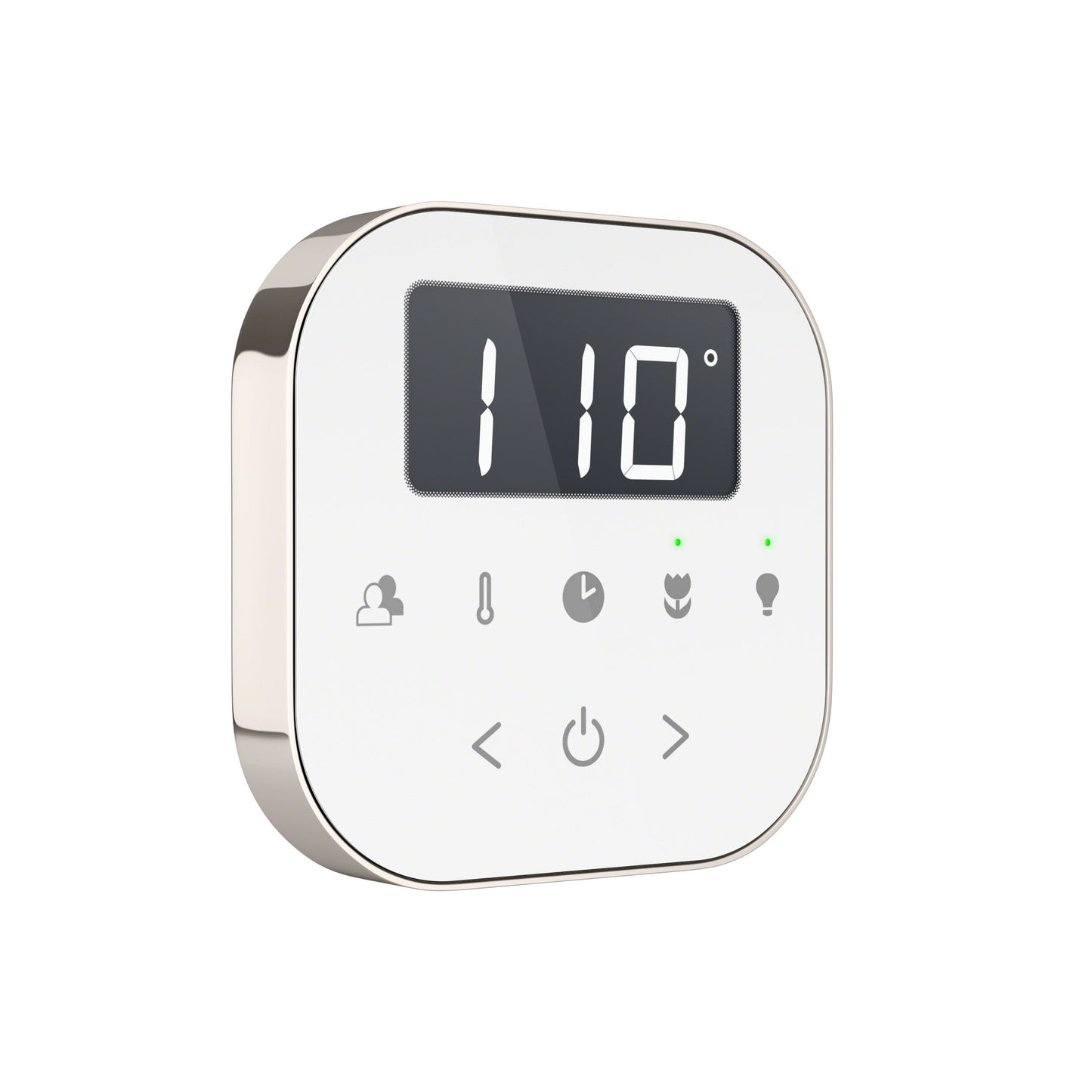 Mr. Steam AirTempo Steam Shower Control in White with Polished Nickel - AIRTWH-PN