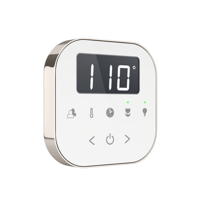 Mr. Steam AirTempo Steam Shower Control in White with Polished Nickel - AIRTWH-PN