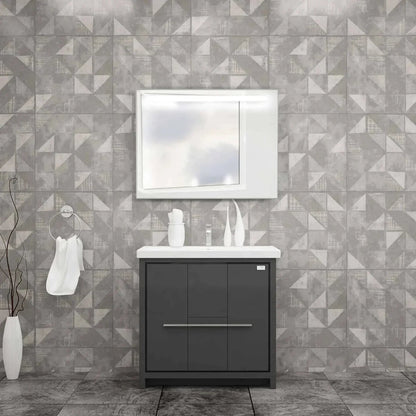 Casa Mare Alessio 32" Bathroom Vanity and Ceramic Sink Combo with LED Mirror - Alessio80GG-32