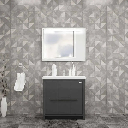 Casa Mare Alessio 32" Bathroom Vanity and Ceramic Sink Combo with LED Mirror - Alessio80GG-32
