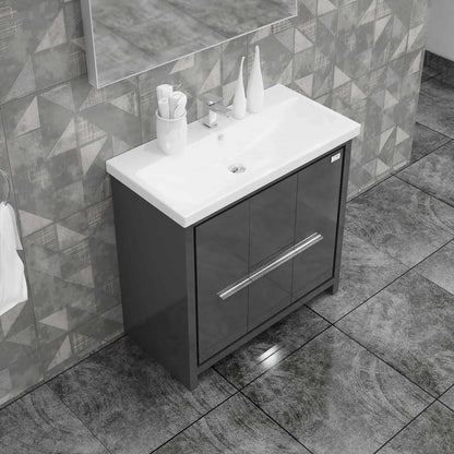 Casa Mare Alessio 32" Bathroom Vanity and Ceramic Sink Combo with LED Mirror - Alessio80GG-32