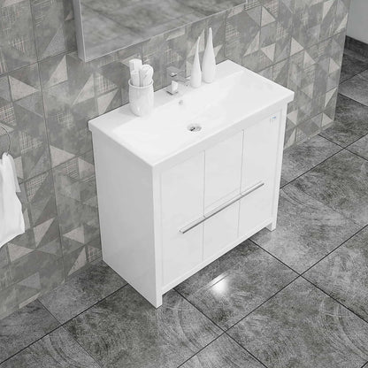 Casa Mare Alessio 32" Bathroom Vanity and Ceramic Sink Combo with LED Mirror - Alessio80GG-32