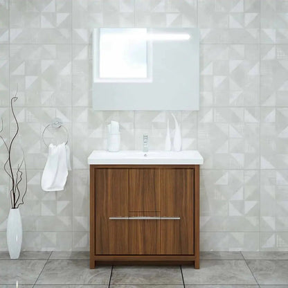 Casa Mare Alessio 32" Bathroom Vanity and Ceramic Sink Combo with LED Mirror - Alessio80GG-32