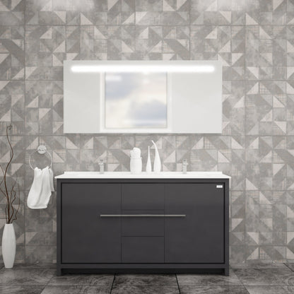 Casa Mare Alessio 60" Bathroom Vanity and Ceramic Sink Combo with LED Mirror - Alessio152GG-60