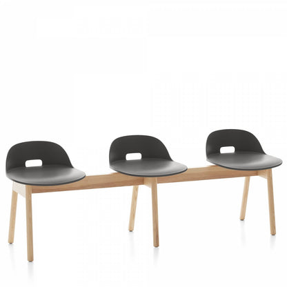 Emeco Alfi 3-Seat Low Back Bench - ALFIALDARKBROWN