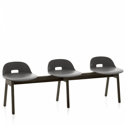 Emeco Alfi 3-Seat Low Back Bench - ALFIALDARKBROWN