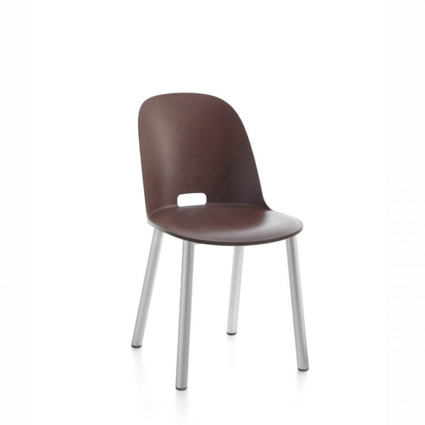 Emeco Alfi  Aluminum High Back Chair - ALFI18HDARKBROWNAL