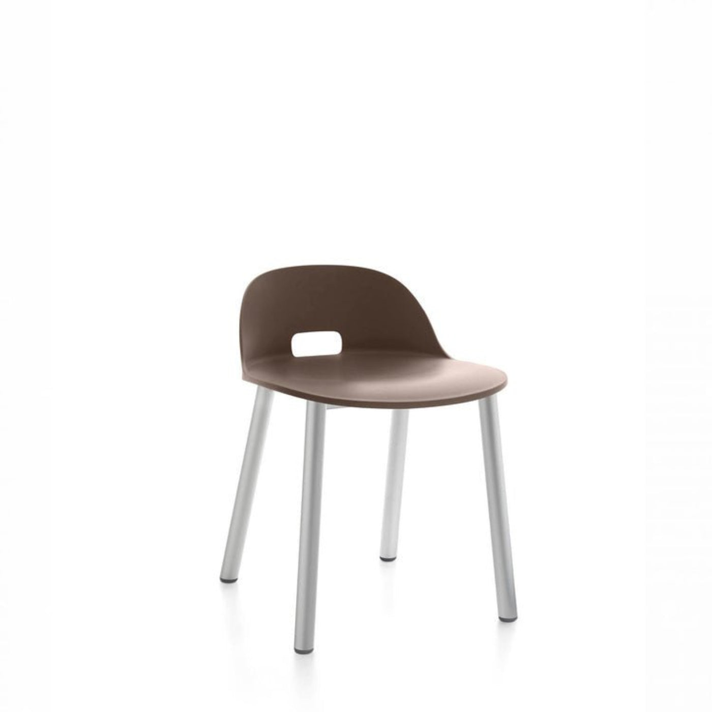 Emeco Alfi Aluminum Low Back Chair - ALFI18LDARKBROWNAL