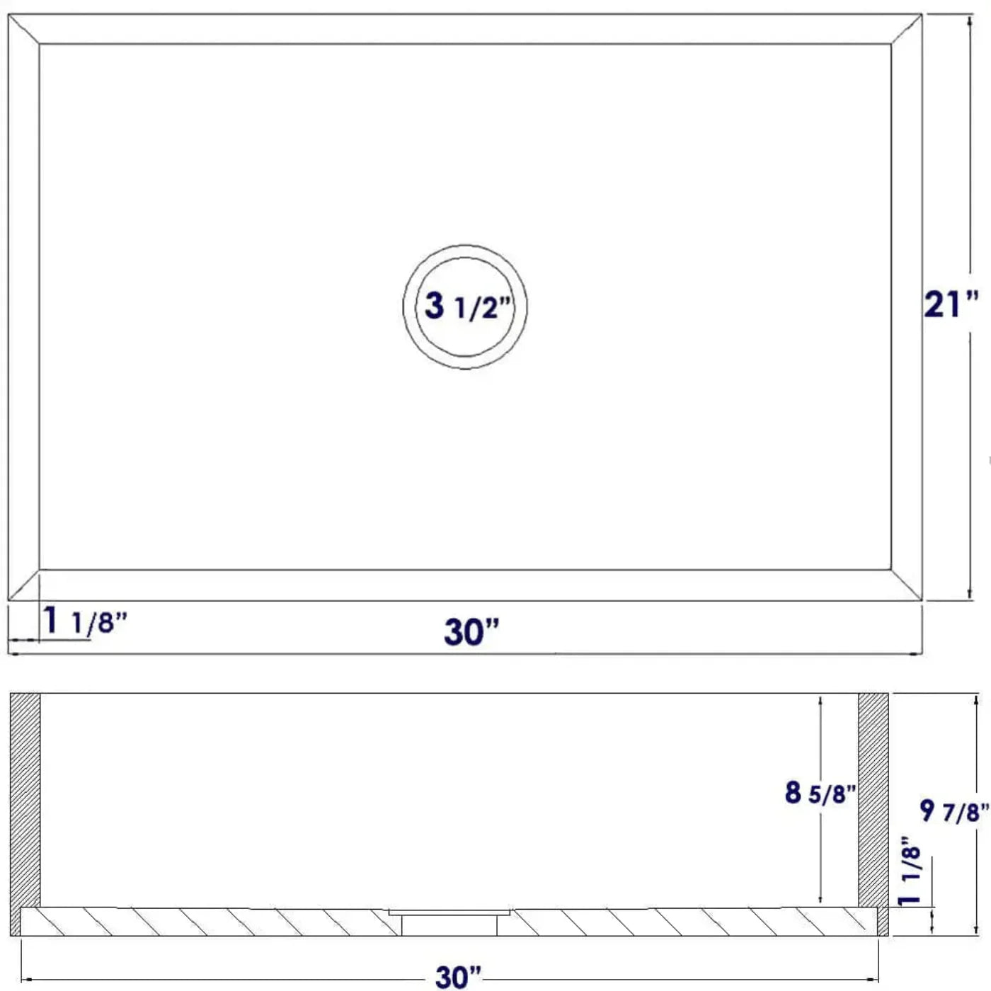 GREE ALFI brand 30 Inch Single Bowl Bamboo Kitchen Farm Sink  - AB3021