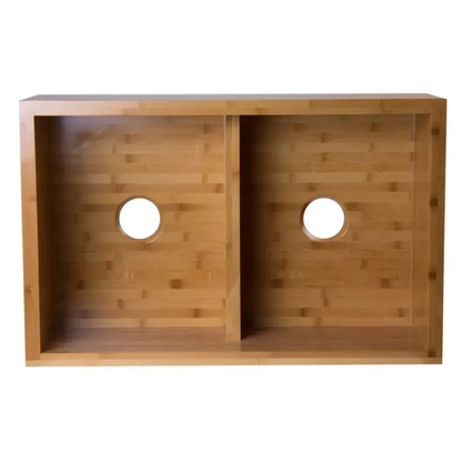 GREE ALFI brand 33 Inch Double Bowl Bamboo Kitchen Farm Sink  - (AB3321)