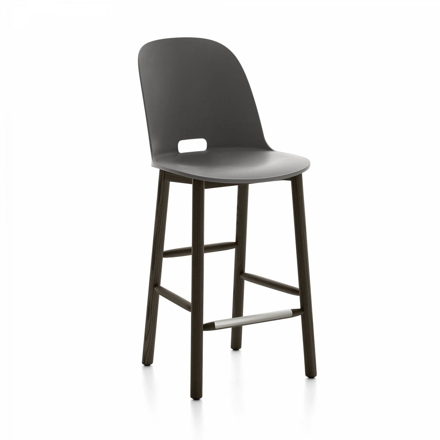 Emeco Alfi Counter High Back Stool - ALFI24AHDARKBROWN