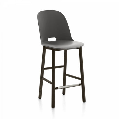 Emeco Alfi Counter High Back Stool - ALFI24AHDARKBROWN
