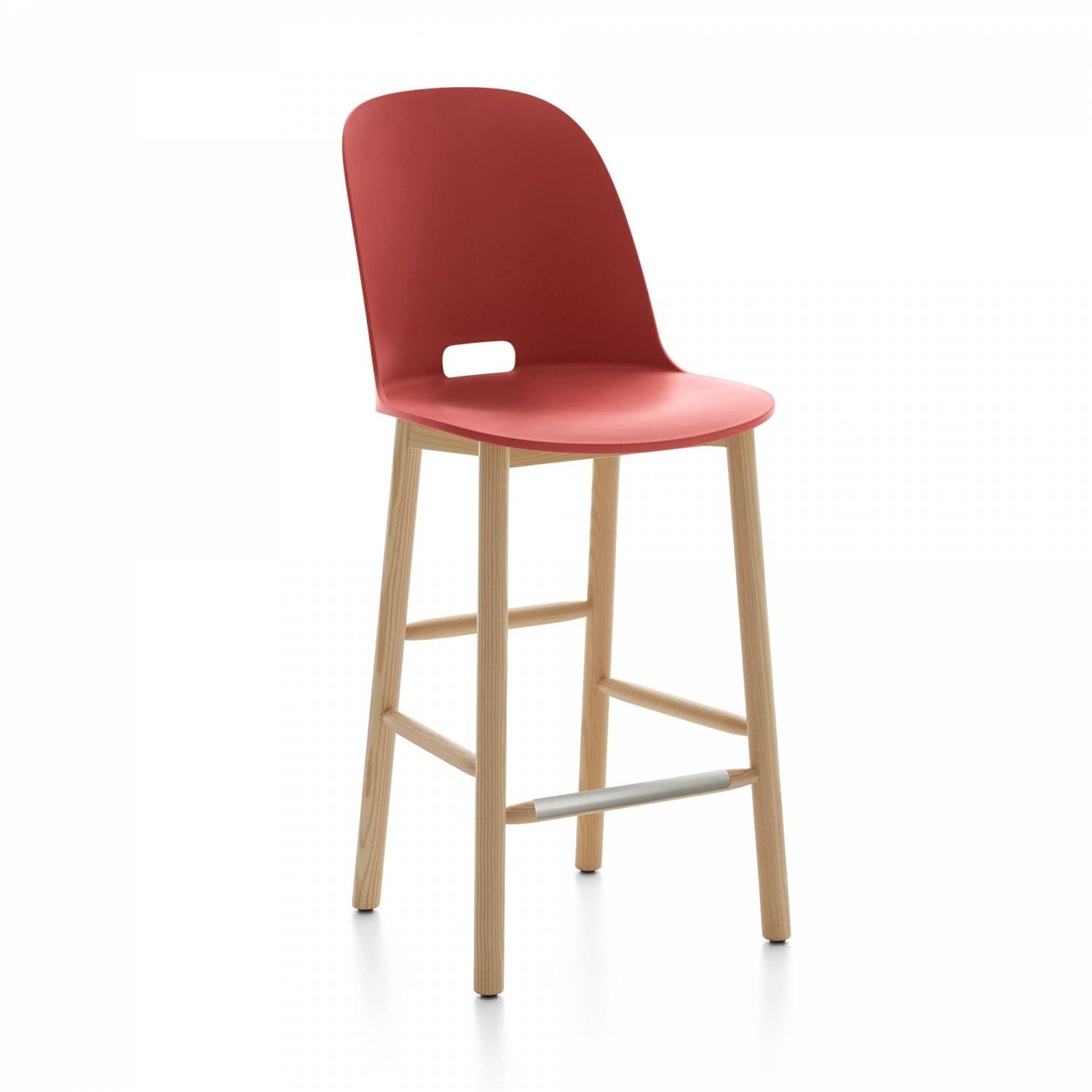 Emeco Alfi Counter High Back Stool - ALFI24AHDARKBROWN