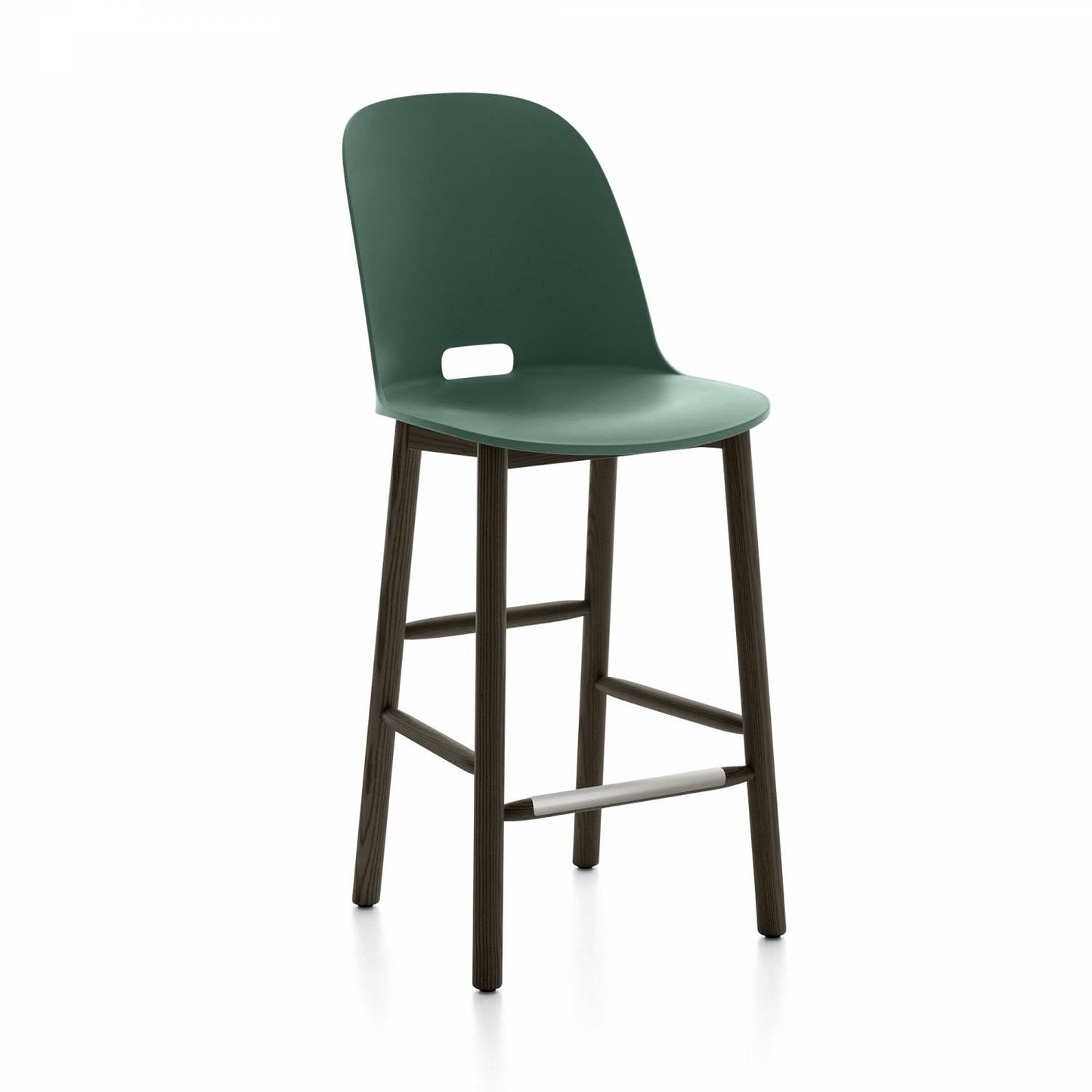 Emeco Alfi Counter High Back Stool - ALFI24AHDARKBROWN