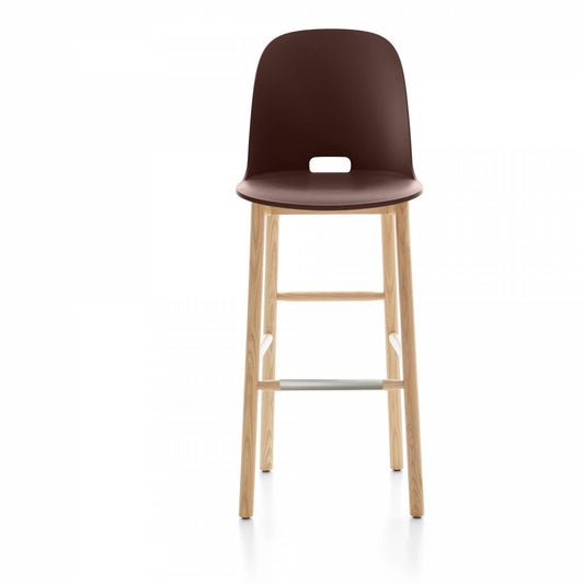 Emeco Alfi High Back Barstool - ALFI30AHDARKBROWN