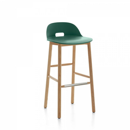 Emeco Alfi Low Back Barstool - ALFI30ALDARKBROWN