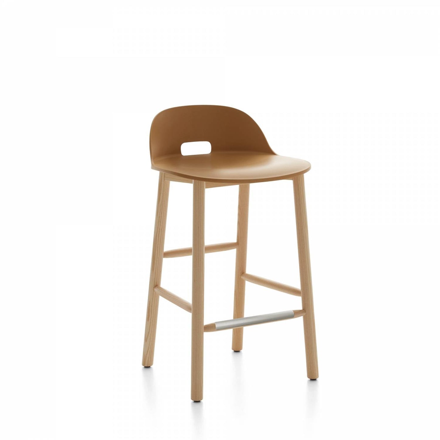 Emeco Alfi Low Back Counter Stool - ALFI24ALDARKBROWN
