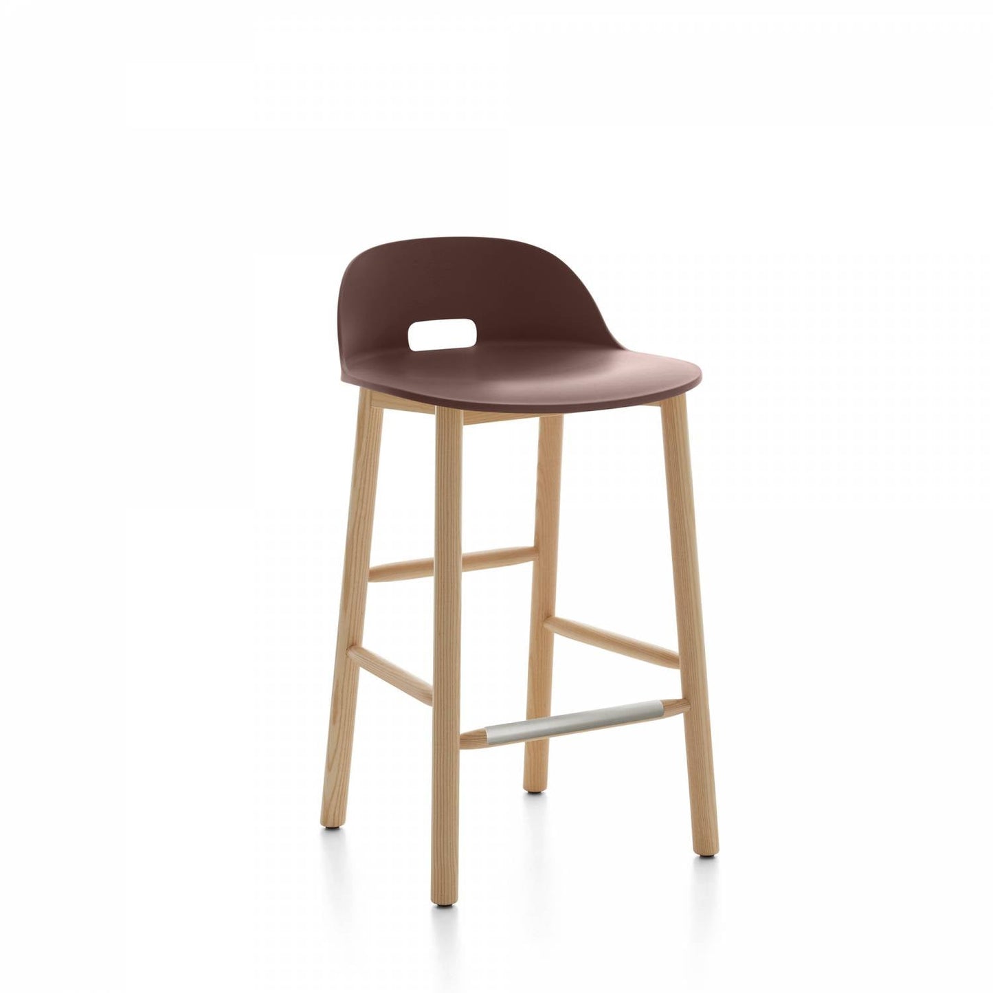 Emeco Alfi Low Back Counter Stool - ALFI24ALDARKBROWN