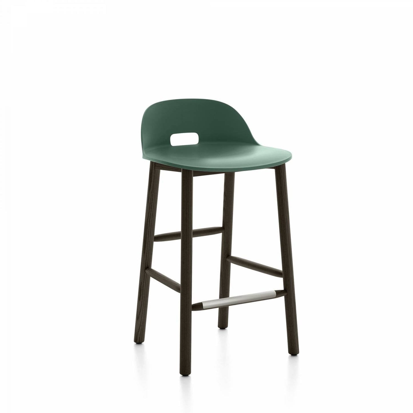 Emeco Alfi Low Back Counter Stool - ALFI24ALDARKBROWN