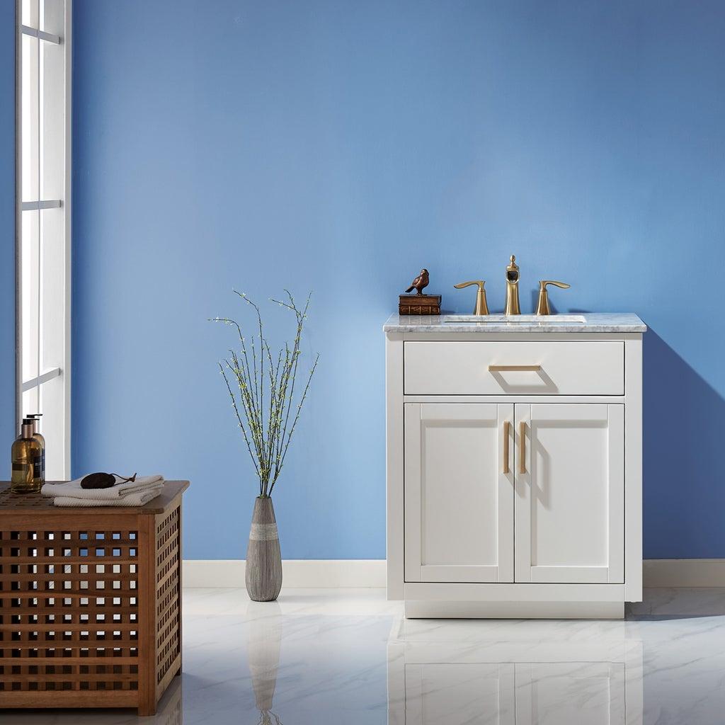 Altair Ivy 30" Single Bathroom Vanity Set in Marble Countertop