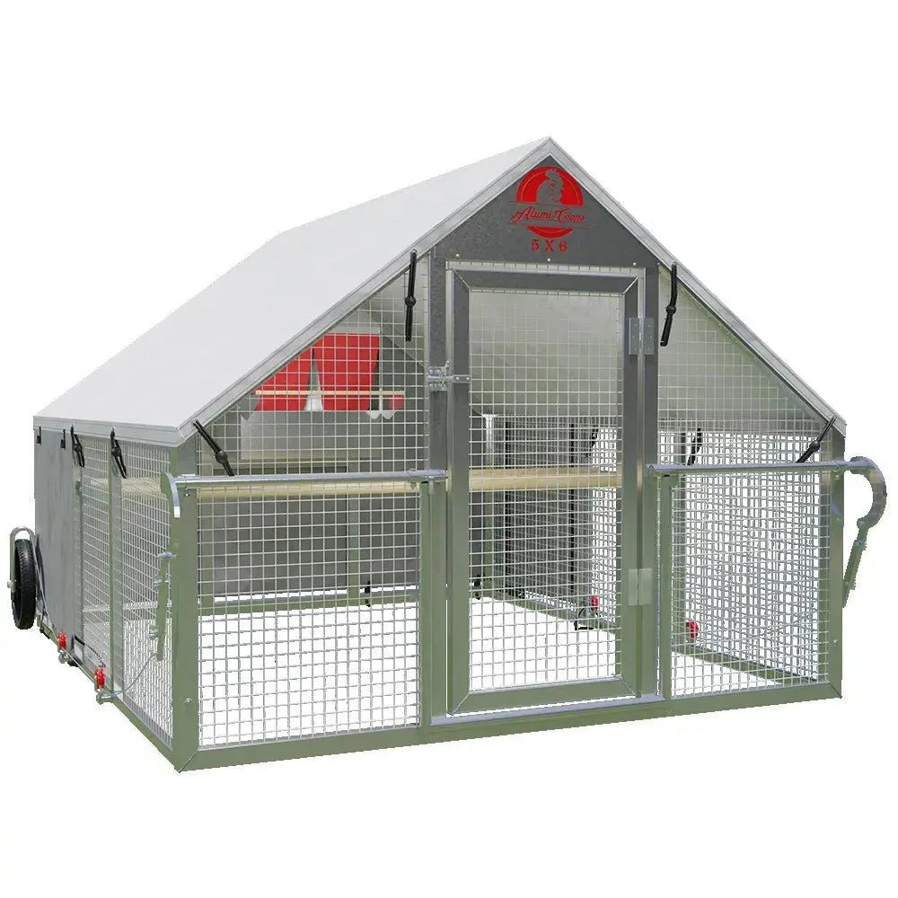 Alumi-Coop Classic - 5x6 Lightweight, Aluminum, Chicken Coop Tractor for Chickens