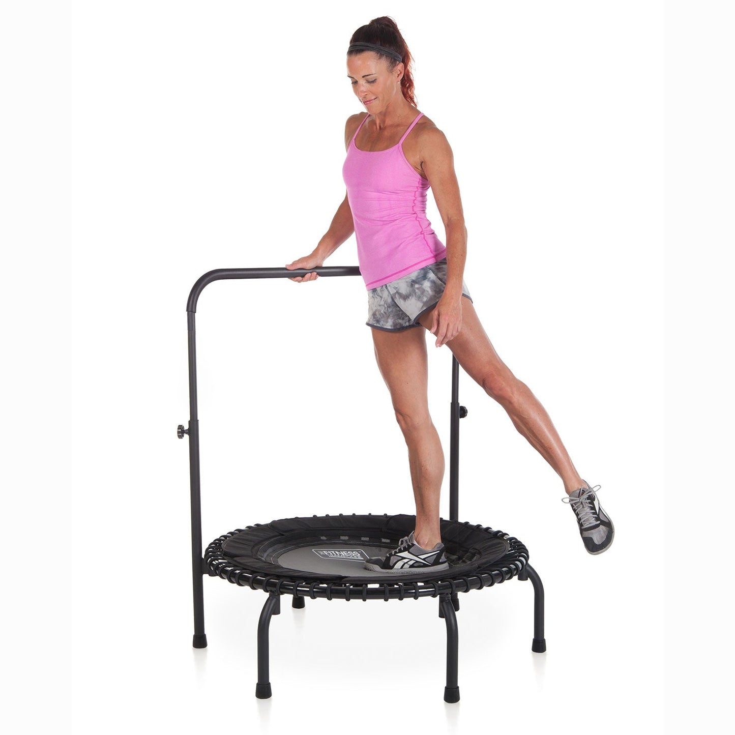 Disc-O-Bed JumpSport 250 Fitness Rebounder Mini Trampoline & Handle Bar Accessory, Black - 250098