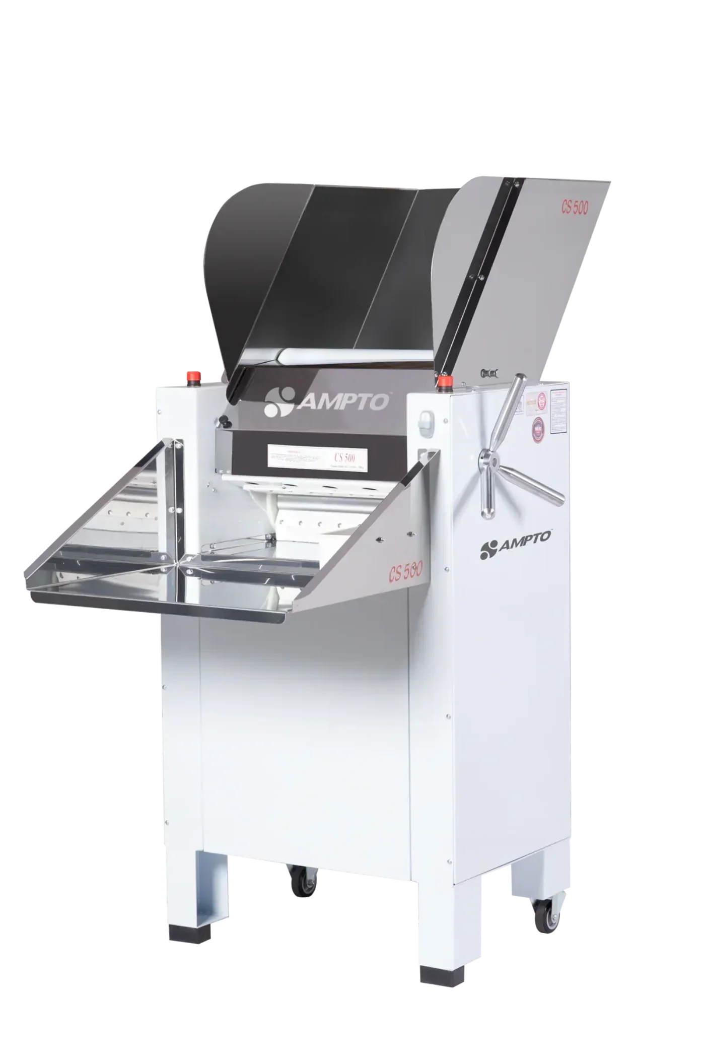 AMPTO Dough Breaker / Sheeter 33 lbs capacity. Floor model. 115 rpm. 2 Motors, 1 per roll. 20'' roll width. 1.5 HP each motor - CS-500