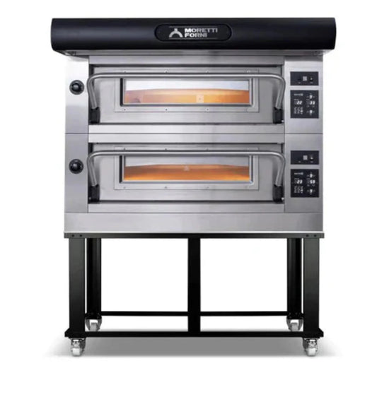 AMPTO Electric Pizza Oven Amalfi 38'' x 41'' x 7'' (Chamber) 208/240/60/3 - 2 Decks with tray guide base - AMALFI C2