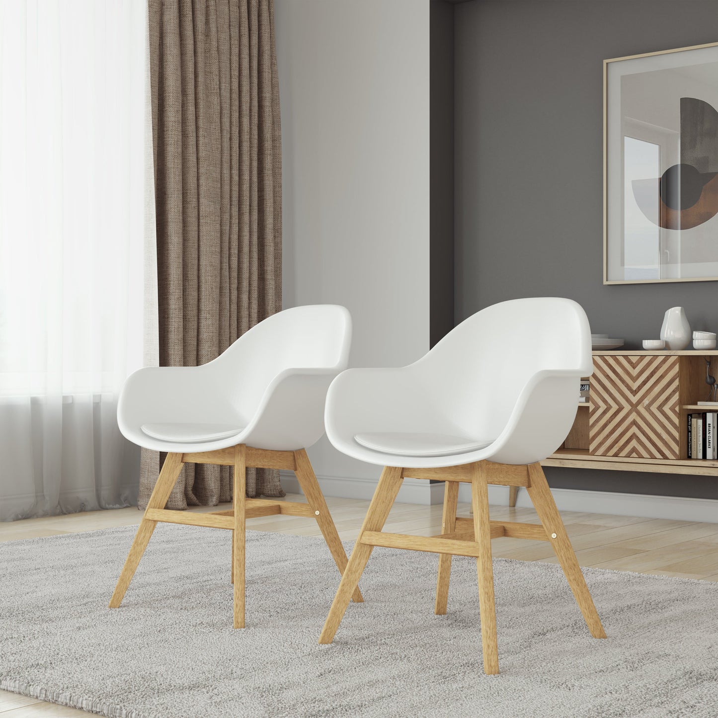 Midtown Concept Arm Indoor Dining Chair - 4PC - SC CON_ARM PAR WHT