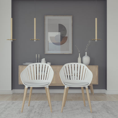 Midtown Concept Cannes White Eucalyptus Indoor Dining Chair - 4PC - SC CANNES GR_WH PAR Price