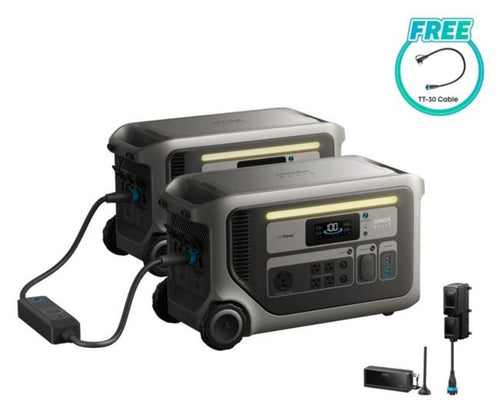 Aurora Generators  SOLIX F3000 Portable Power Station + Double Power Hub + Power Saver Kit - 6144 Watt Hours  TT-30 Cable - G178211L
