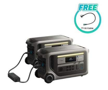 Aurora Generators  F3000 Power Station Kit - 6144Wh Total Capacity + Double Voltage Hub - Includes FREE TT-30 Cable - B1782115