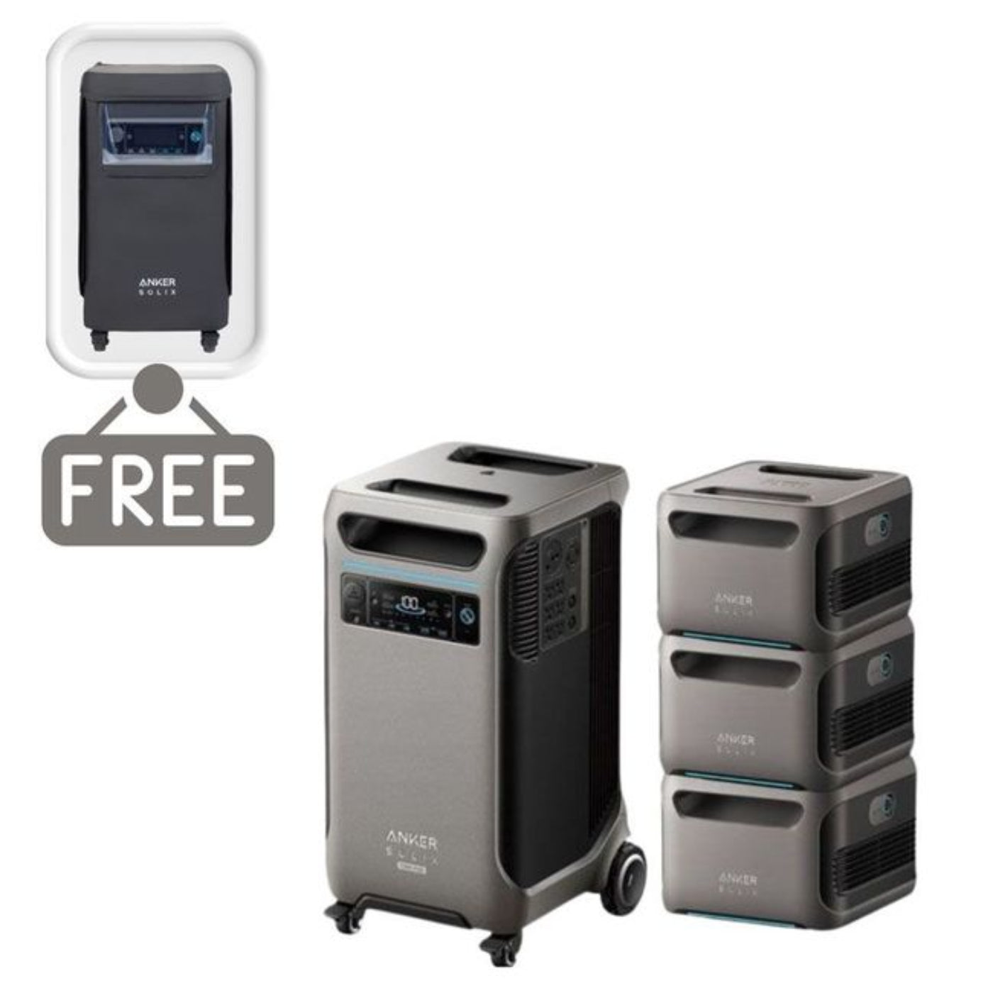Aurora Generators SOLIX F3800 Plus Portable Power Station + 3 Expansion Batteries (15360Wh) - B17901148