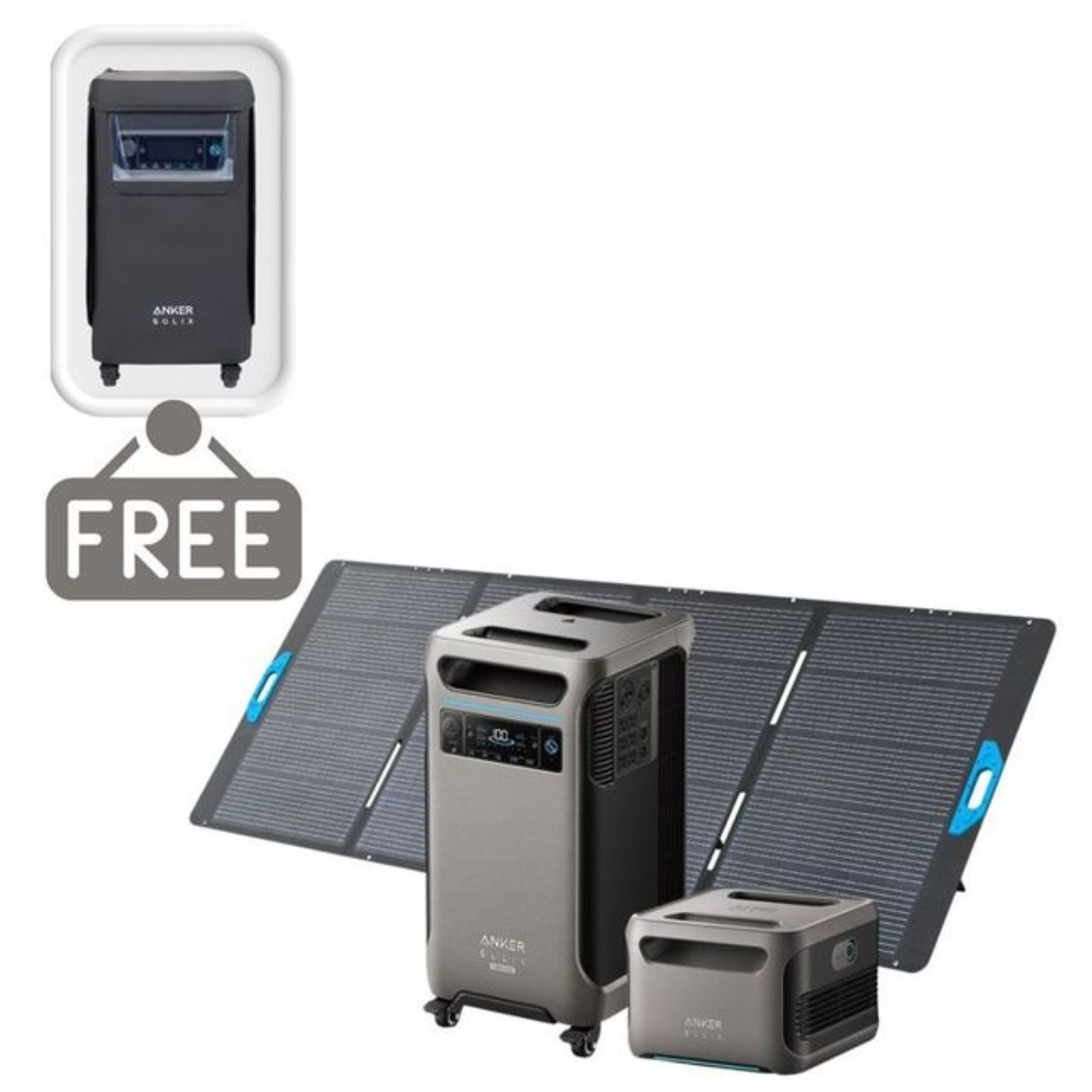 Aurora Generators  Plus Portable Solar Generator + F3800 Expansion Battery + Includes 400W Anker Solar Panel - B1790112F