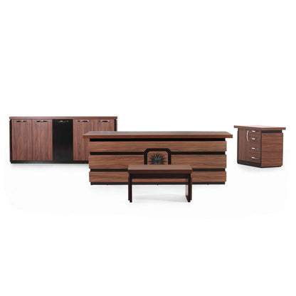 Casa Mare ARMA 79″ Modern Home &amp; Office Furniture Desk Rustic Brown &amp; Black - ARMA-79WB-S