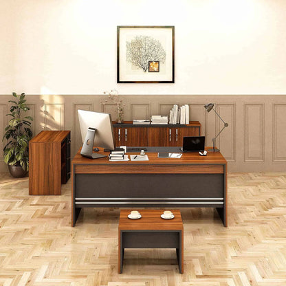 Casa Mare ARYA 71″ Modern Home & Office Furniture Desk Rustic Brown & Black - ARYA-71MOG-S