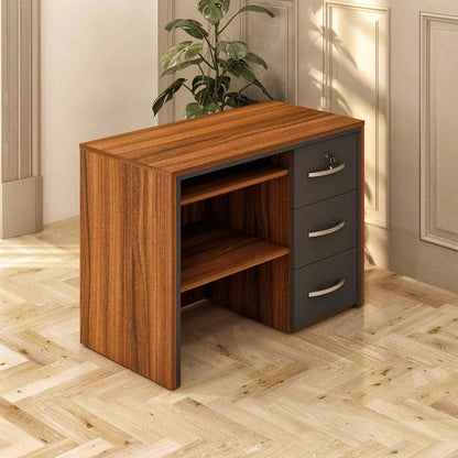 Casa Mare ARYA 71″ Modern Home & Office Furniture Desk Rustic Brown & Black - ARYA-71MOG-S