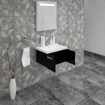 Casa Mare Aspe 32" Bathroom Vanity and Ceramic Sink Combo with LED Mirror - Aspe80GB-32