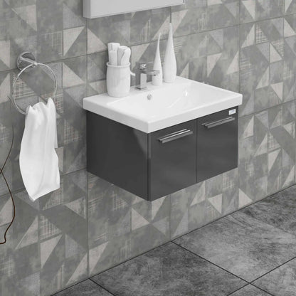 Casa Mare Aspe 24" Bathroom Vanity and Ceramic Sink Combo with LED Mirror - Aspe60GB-24